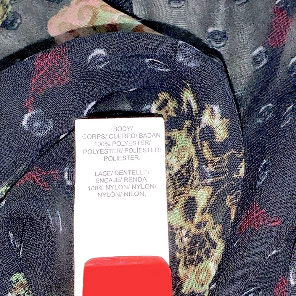 Lucky Brand Sheer Top With Tie Front - Picture 8 of 9